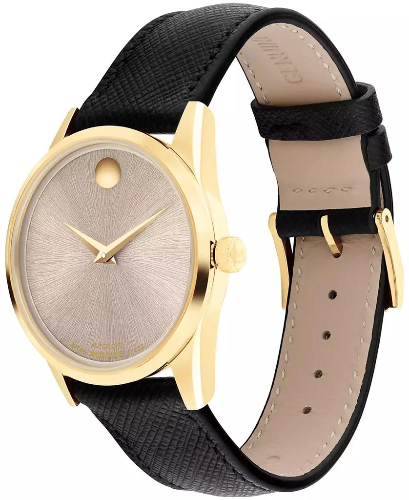 Movado Women's Museum Classic Swiss Automatic Black Leather Watch, 33mm 2