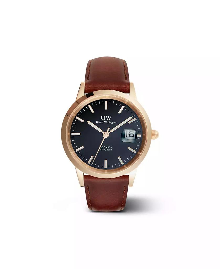 Daniel Wellington Unisex Automatic Brown Genuine Italian Chrome-Free Leather Watch, 40mm