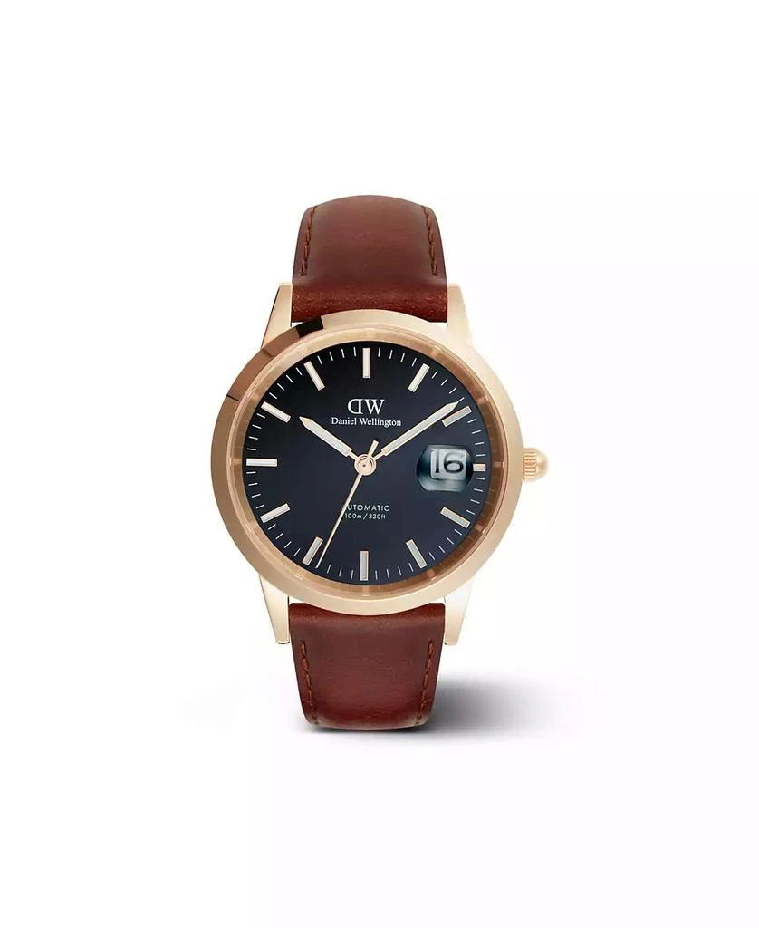 Daniel Wellington Unisex Automatic Brown Genuine Italian Chrome-Free Leather Watch, 40mm 1