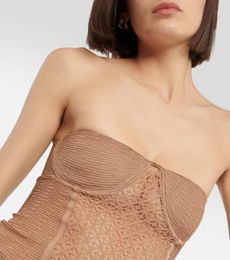 Khaite Lori lace knit bustier top 4