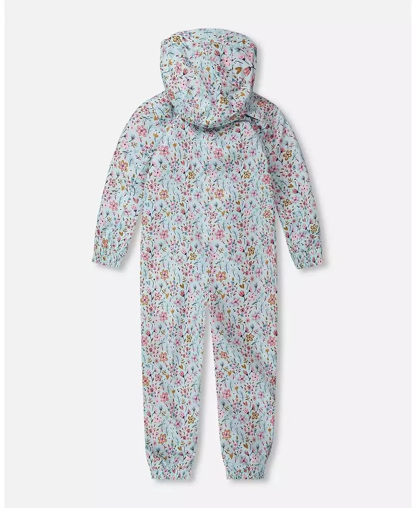 Deux par Deux Big Girls Mid-Season One-Piece Outerwear Blue Mini Flower Print 3