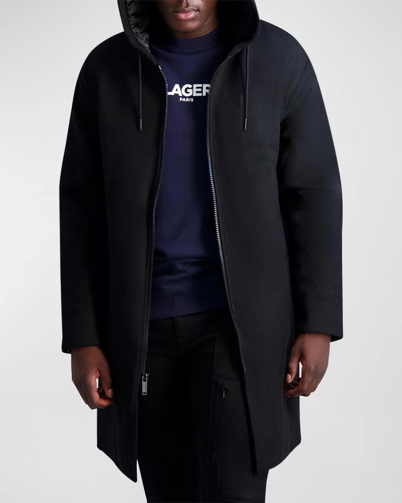 Karl Lagerfeld Paris Men's Wool-Blend Parka w/ Handwarmer Pockets 2