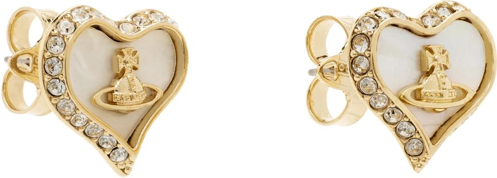 Vivienne Westwood Gold & White Petra Earrings 2