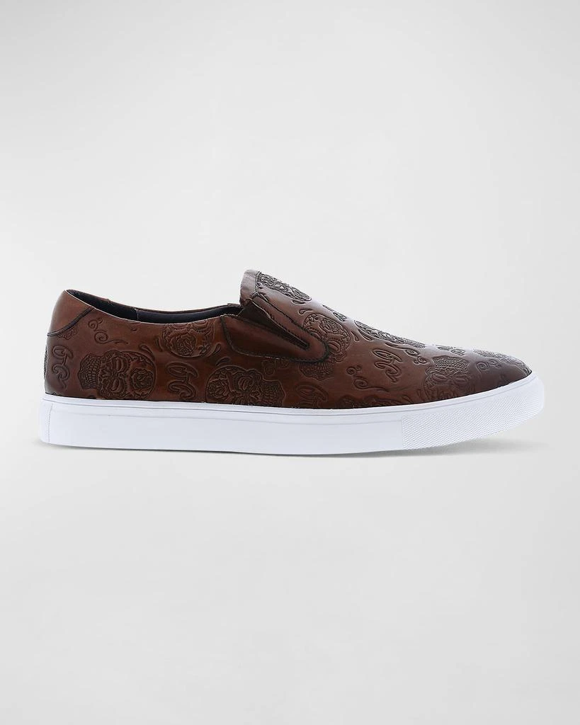 Robert Graham Mens Shoe Size 8.5 Abstract Skull Happy Arts Leather Slip‎ On Robert Graham Skull Shoes | eBay main image 4