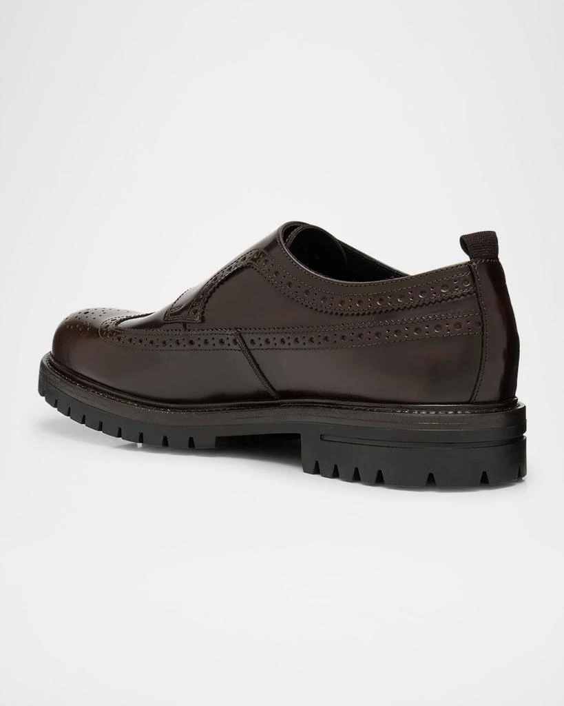 Paul Stuart Men's Marcelo Cordovan Wingtip Brogue Monk Strap Loafers 2