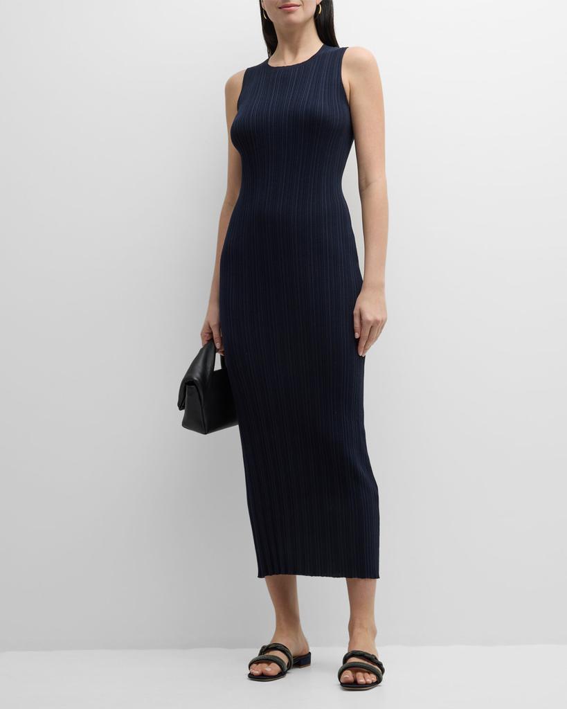 Eleventy Ribbed Sleeveless Bodycon Midi Dress