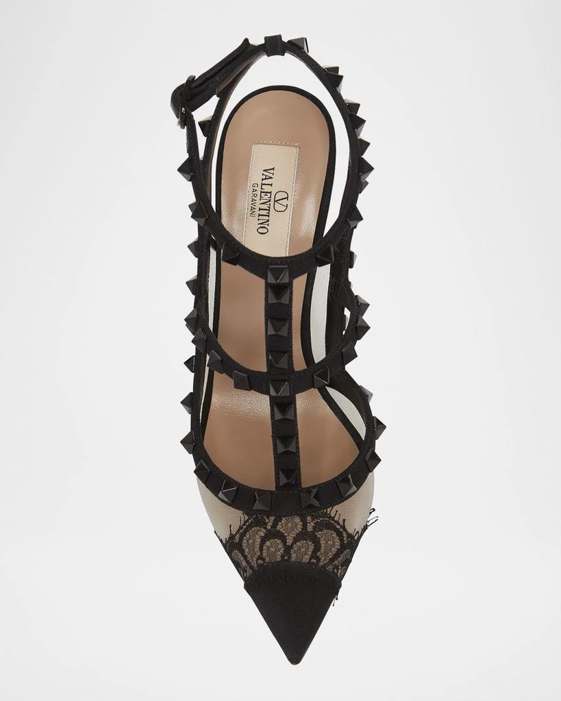 Valentino Rockstud Lace T-Strap Pumps 5