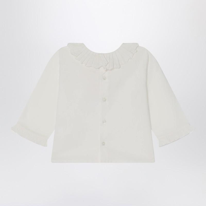 Bonpoint White Joliette blouse with ruffles