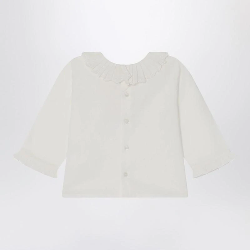 Bonpoint White Joliette blouse with ruffles 2