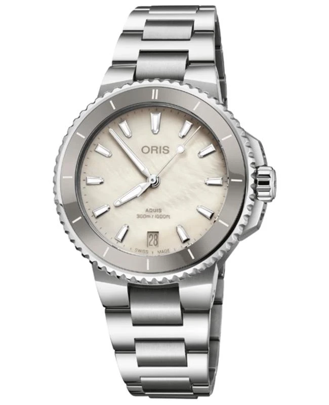 Oris Oris Aquis Date 36.5mm Automatic White Dial Steel Women's Watch 01 733 7792 4151-07 8 19 05P 1