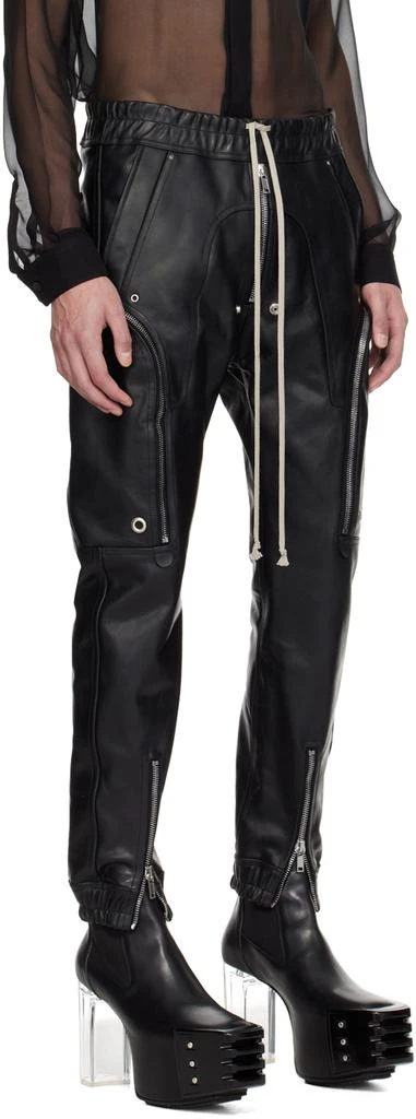 Rick Owens Black Bauhaus Leather Cargo Pants 2