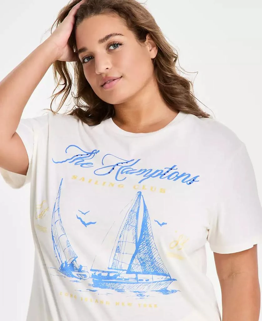 Love Tribe Trendy Plus Size Hamptons Rhinestone T-Shirt 3