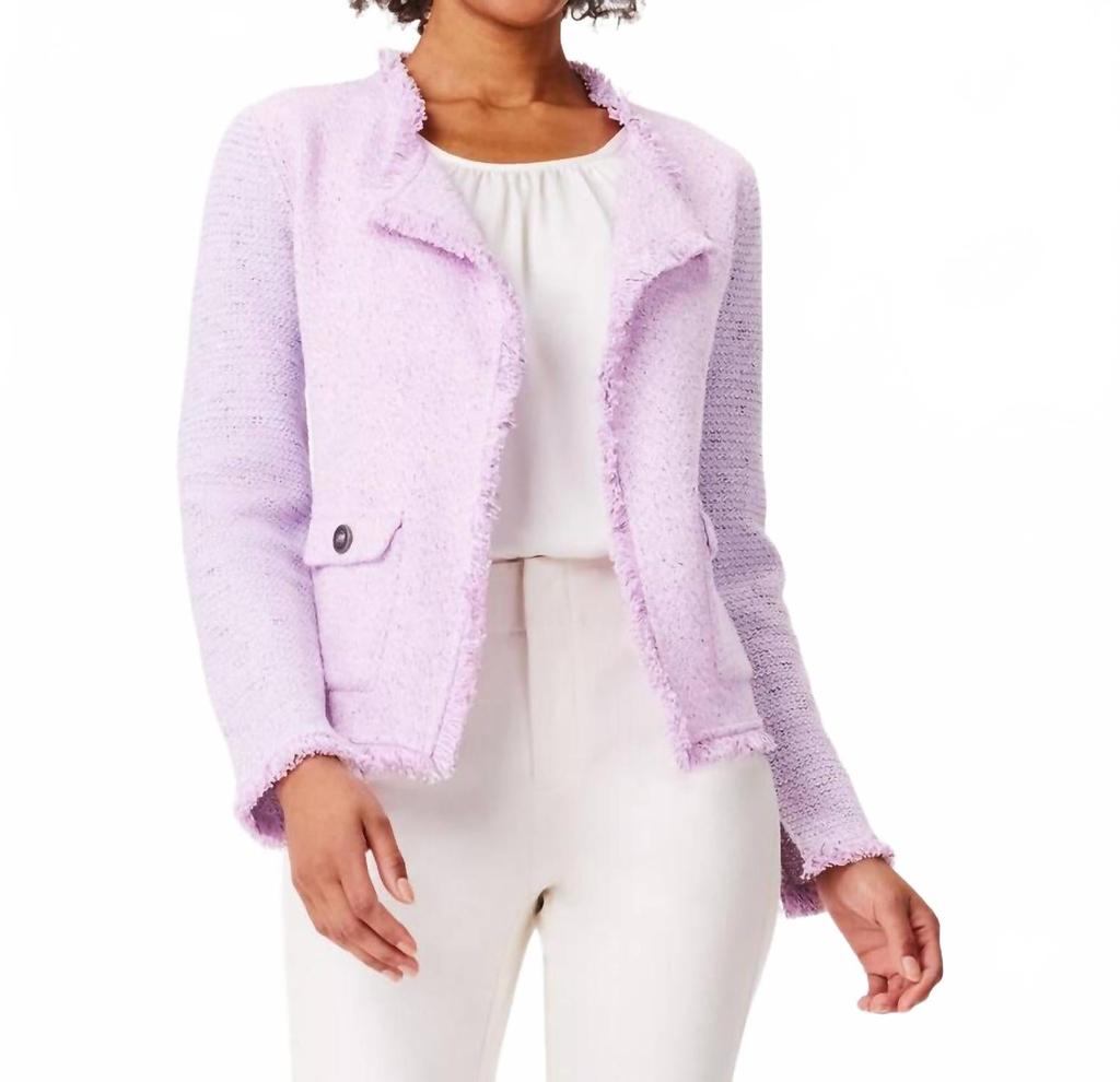 NIC+ZOE Fringe Pocket Jacket In Tulip