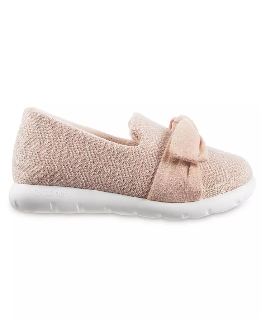 Isotoner Signature Women's Indoor/Outdoor Zenz Hatch Knit Closed-Back with Tie Slip-Ons
