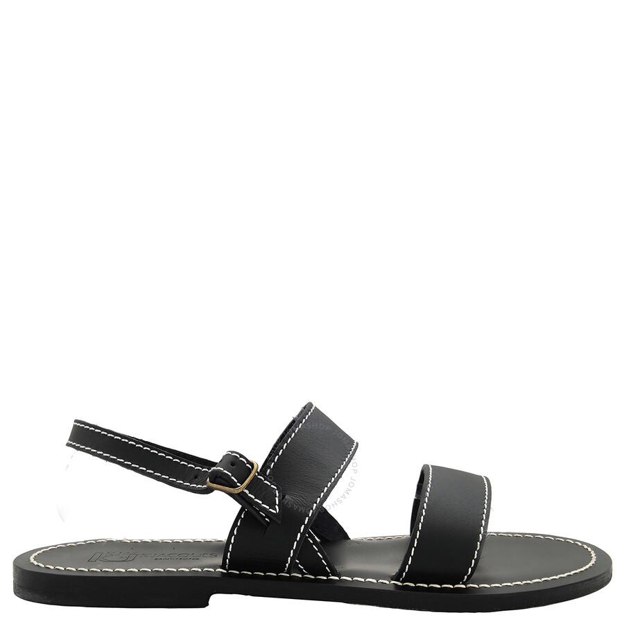 K. Jacques Barigoule Leather Flat Sandals