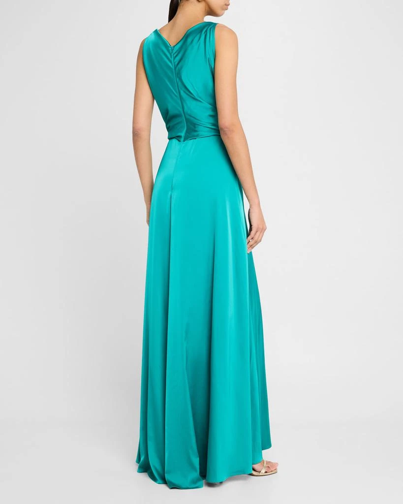 Talbot Runhof Sleeveless Draped Voile Satin Gown 3
