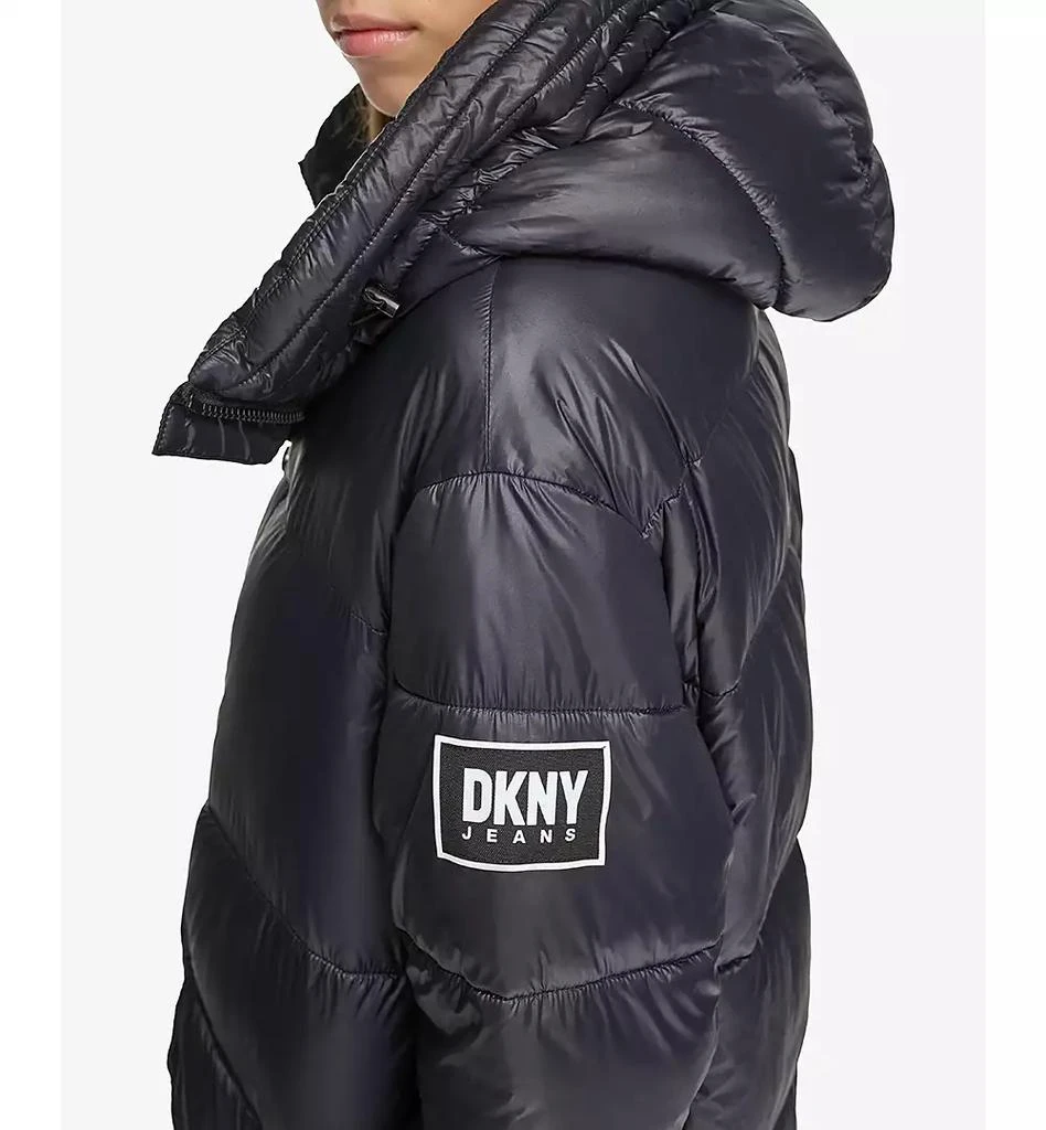 DKNY Women's Wet Shine Hooded Puffer Jacket 5