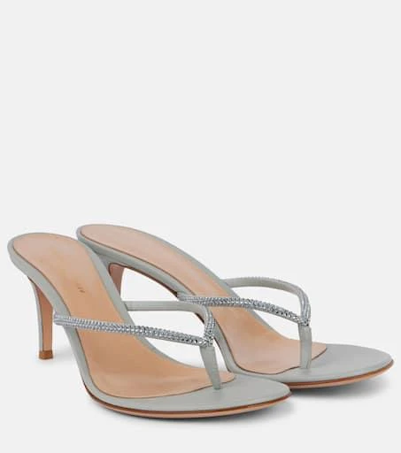 Gianvito Rossi India 70 embellished suede thong sandals 1