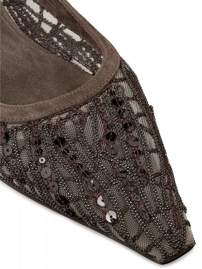 Brunello Cucinelli Monili & Sequin- Embellished Slingback Ballet Flats 5