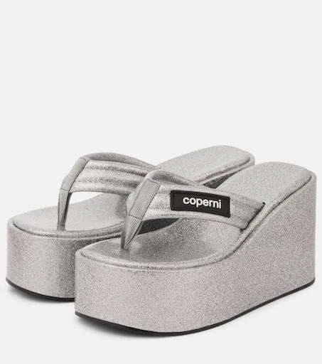 COPERNI Glitter wedge thong sandals 4