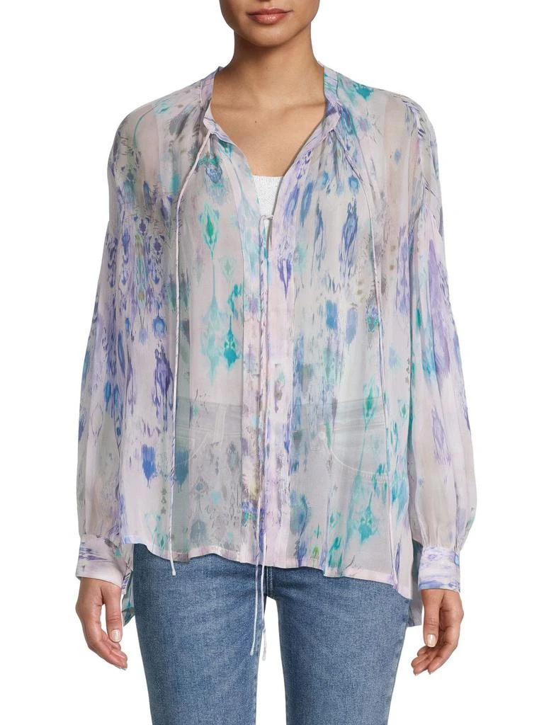 IRO Lade Abstract Tie-Neck Blouse 1