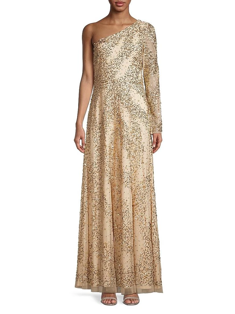 slim fit dress slacks Aidan Mattox MD1E202693 - Long Jacquard Trumpet Dress