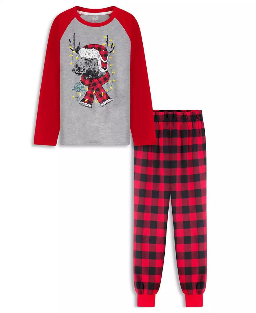 Sleep On It Boys Holiday Buffalo Check Pant 2 pc Pajama Set