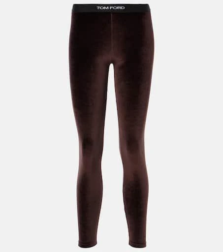 Tom Ford Logo velour leggings 1