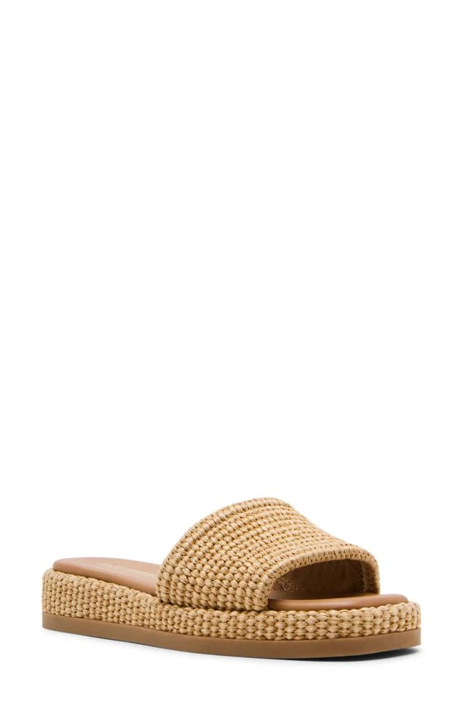 Shop Amami leather and raffia platform mules on Sale at  display picture 1