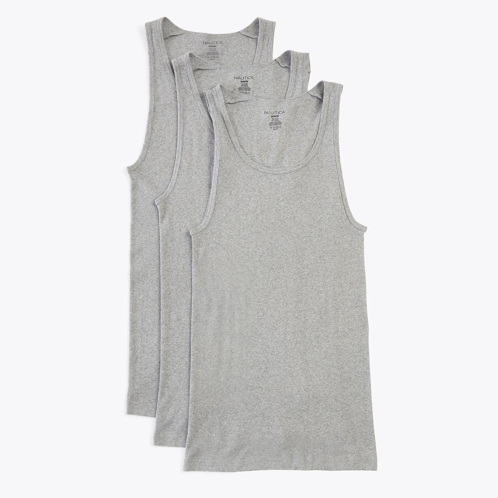 Nautica Mens Ribbed Tanks, 3-Pack