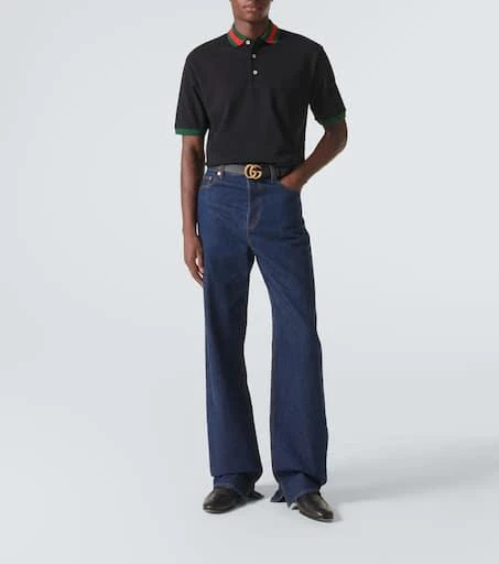 Gucci Web-collar piqué polo shirt 2
