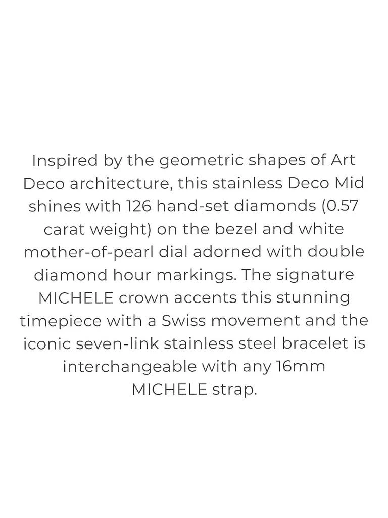 Michele Deco Mid Stainless Steel & 0.57 TCW Diamond Bracelet Watch 4