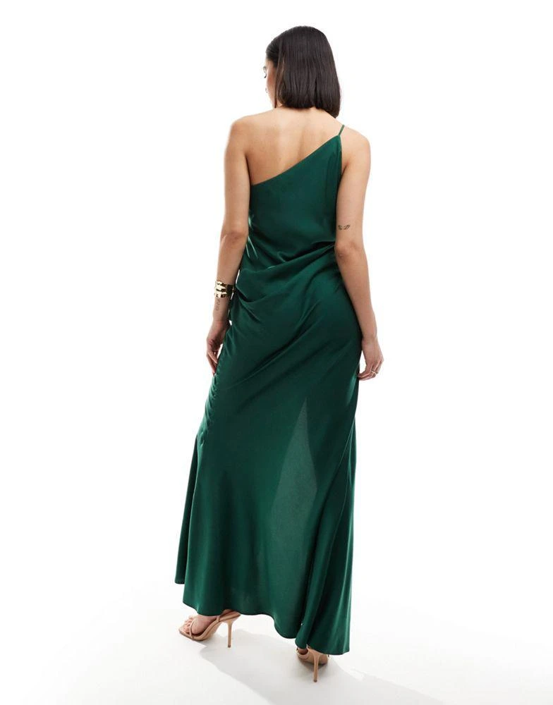 ASOS ASOS DESIGN satin one shoulder draped maxi dress with thigh split in forest green - Dresses & Skirts - Free Shipping - BeyondStyle ASOS ASOS DESIGN satin one shoulder draped maxi dress with thigh split in forest green - Dresses & Skirts - Free Shipping - BeyondStyle