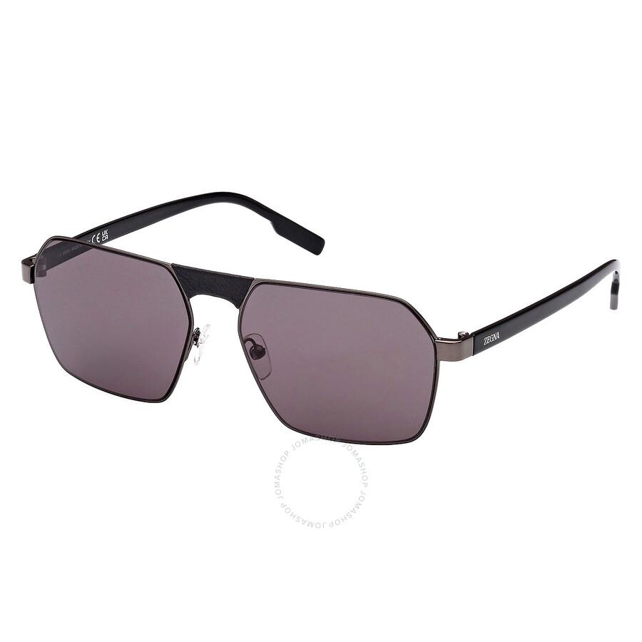 Ermenegildo Zegna Smoke Navigator Men's Sunglasses EZ0210 08A 59