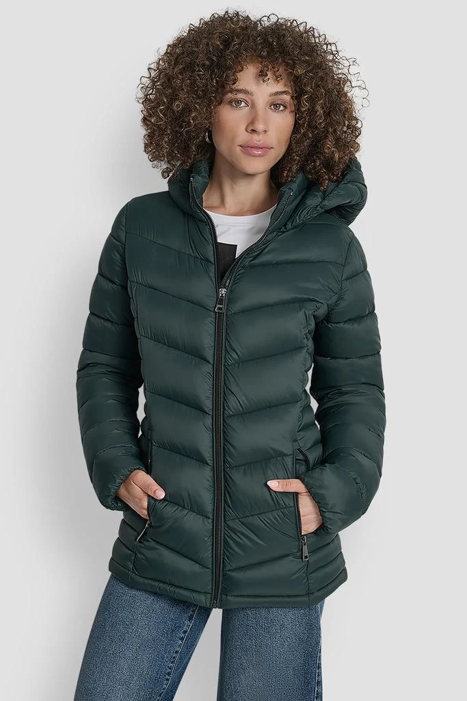 Dkny Lightweight Puffer Coat NEW WOMEN DKNY LONG HOODED QUILTED