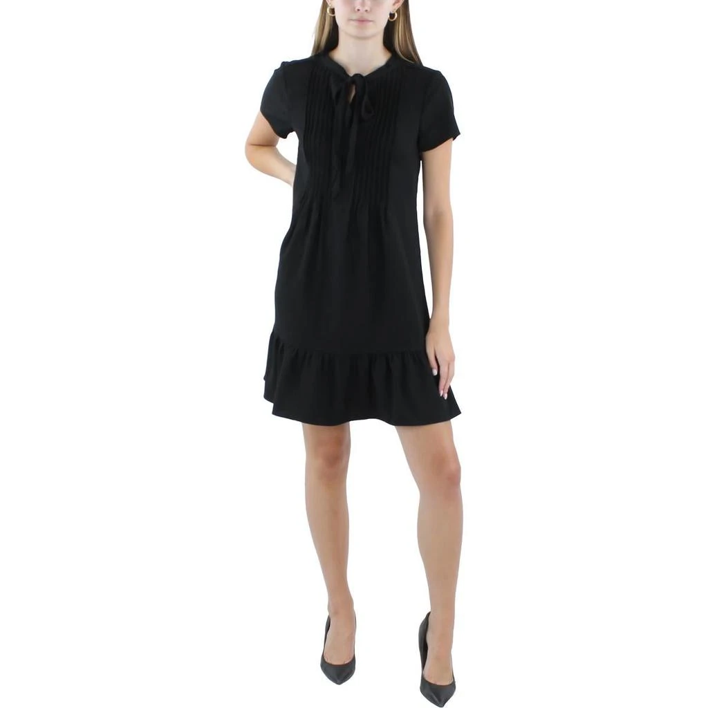 CeCe Womens Short Sleeve Tie Neck Mini Dress 3