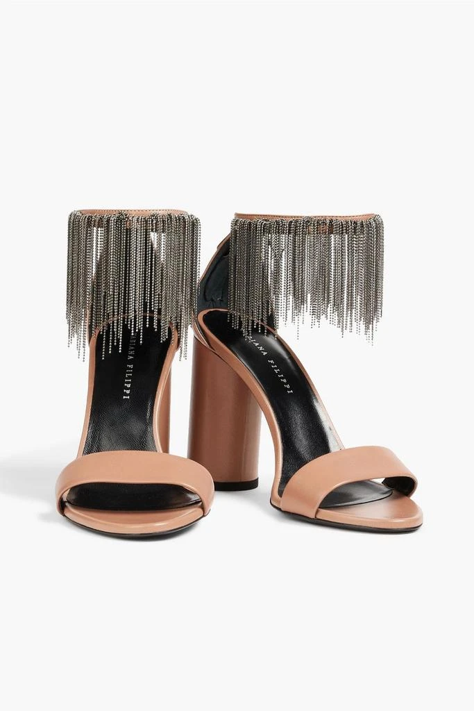 FABIANA FILIPPI Fringed bead-embellished leather sandals 2