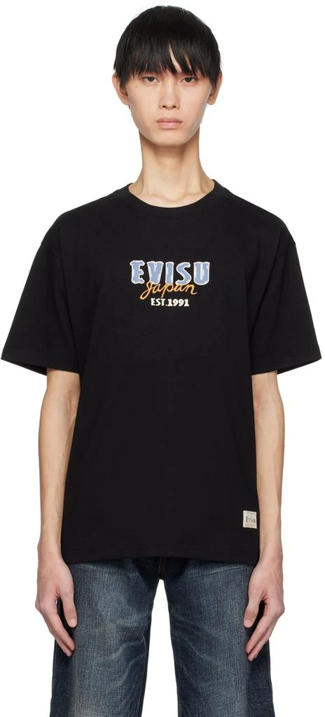 Evisu Black Printed T-Shirt 1