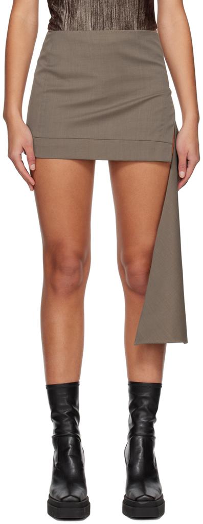 Yuzefi Gray Asymmetric Miniskirt