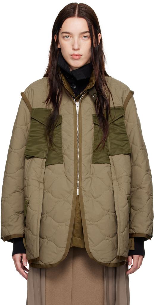 Khaki Rip Stop Quilted Coat – On Sale Now with Up to 11% Off