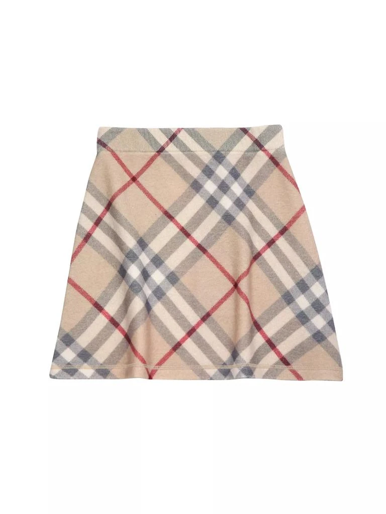 Burberry Little Girl's &amp; Girl's Laura Check Wool Knit Skirt 1