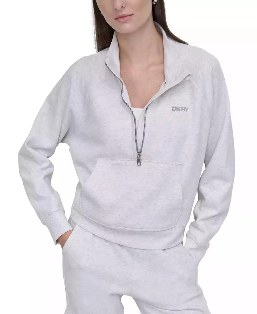 DKNY Women's Studded-Logo Half-Zip Sweatshirt 1
