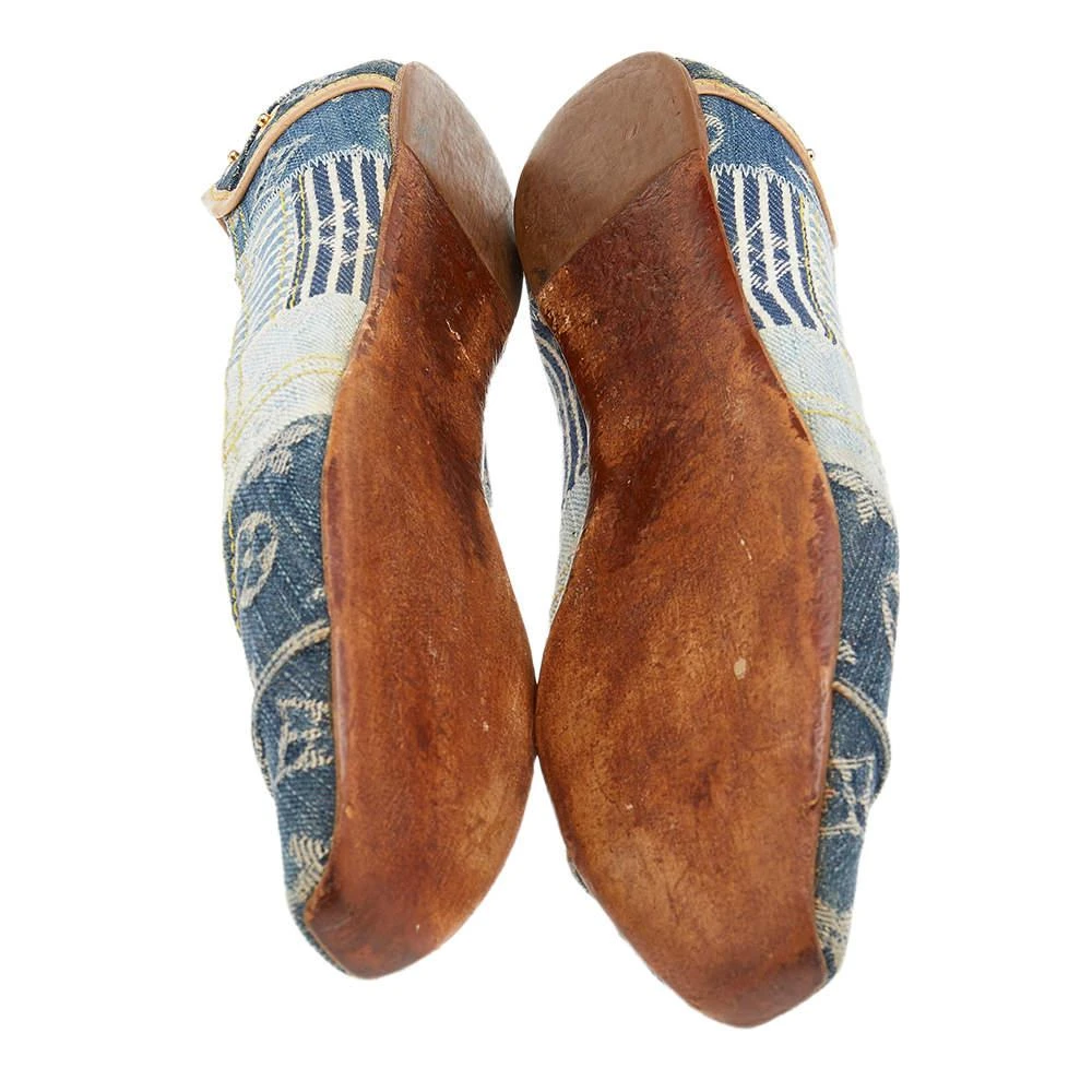 Louis Vuitton Louis Vuitton Blue Monogram Denim Ballet Flats Size 37 6
