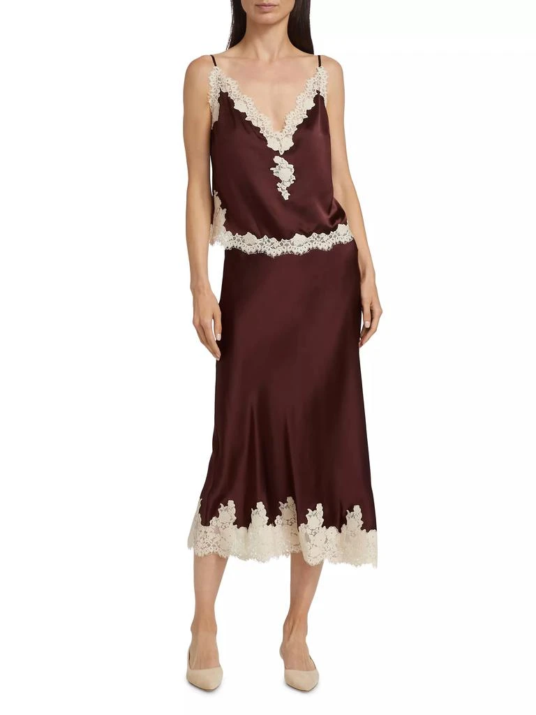 DÔEN Kira Lace-Trim Silk Camisole 2