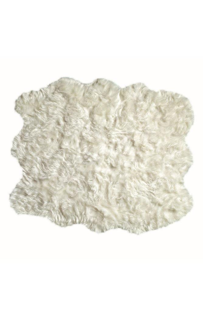 LUXE Gordon Faux Fur Rug - Off White