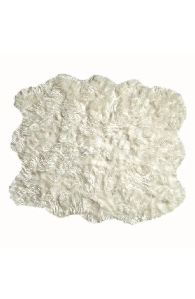 LUXE Gordon Faux Fur Rug - Off White 1