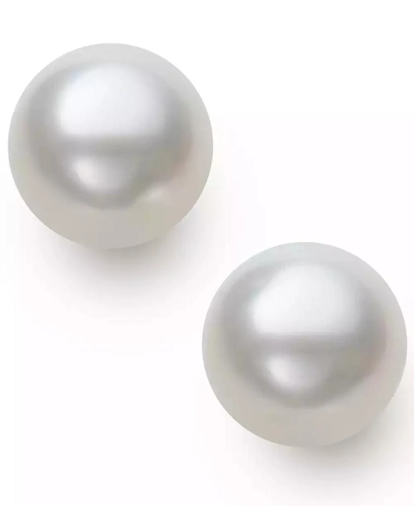 Belle de Mer Cultured Freshwater Button Pearl (8-9mm) Stud Earrings 3