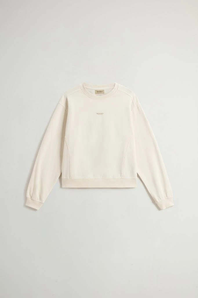 Woolrich Crewneck Sweatshirt in Pure Cotton with Embroidered Logo - Women - Black 5