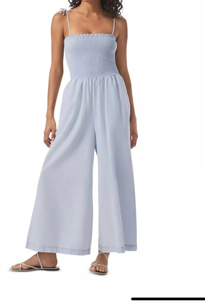 Splendid Stripe Wide Leg Jumpsuit In Sky 1