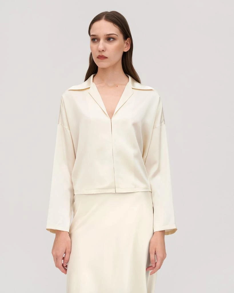 LILYSILK Retro Batwing Silk Osmanthus Shirt for Women 5